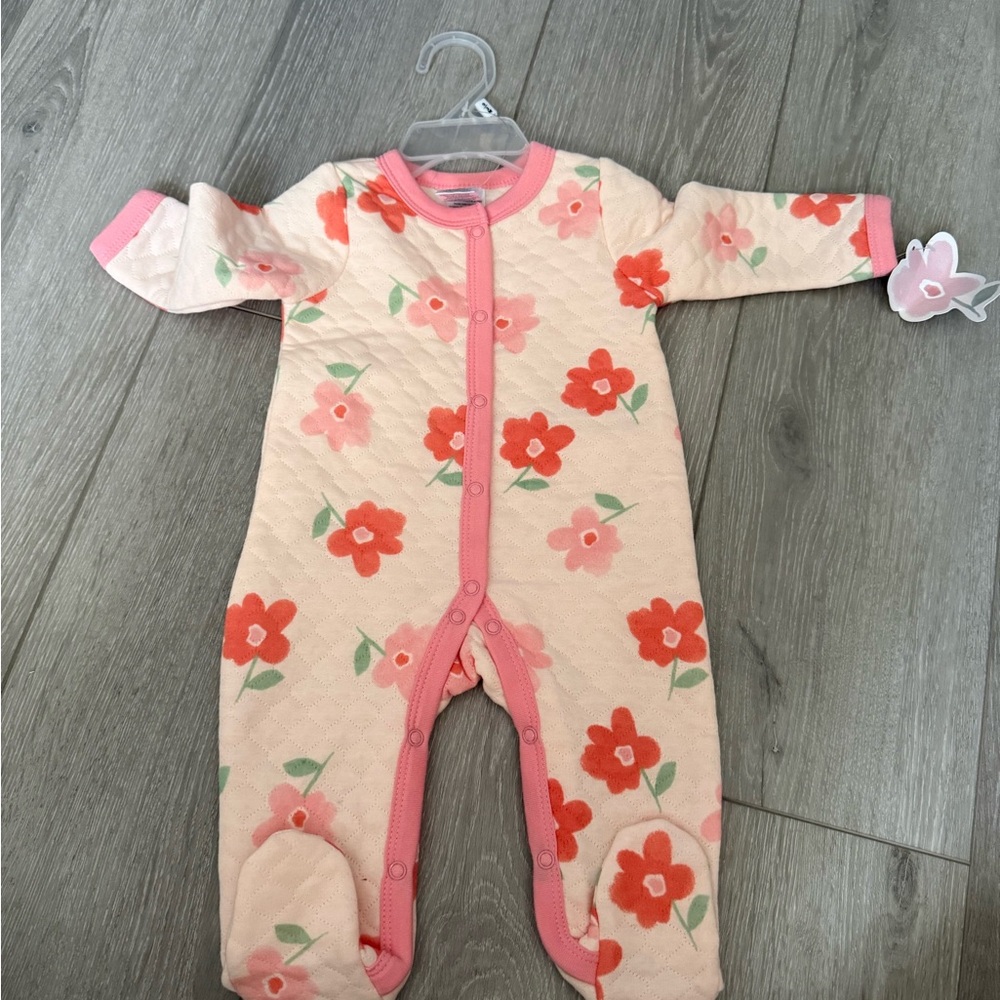 Floral Pink and Cream Kids One Piece NWT